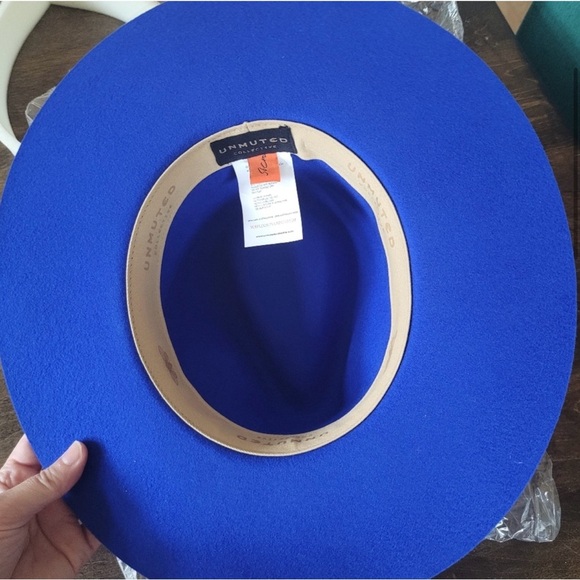 Unmuted-Ibiza Royal Blue Wide-Brim Hat - Picture 6 of 11